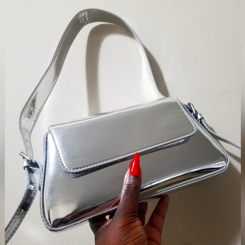 Zara Metallic Shoulder Bag